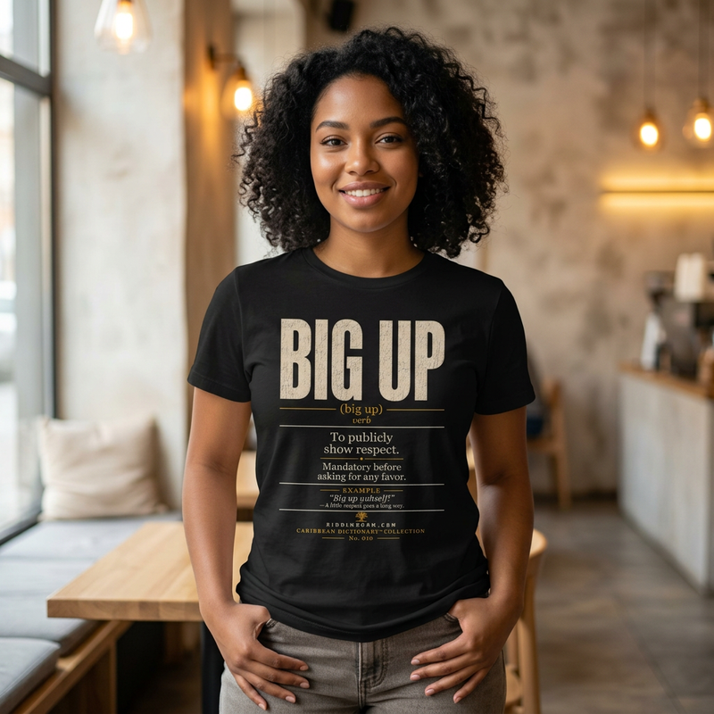 Big Up Yourself T-Shirt - RiddimRoom solid black Caribbean culture t-shirt