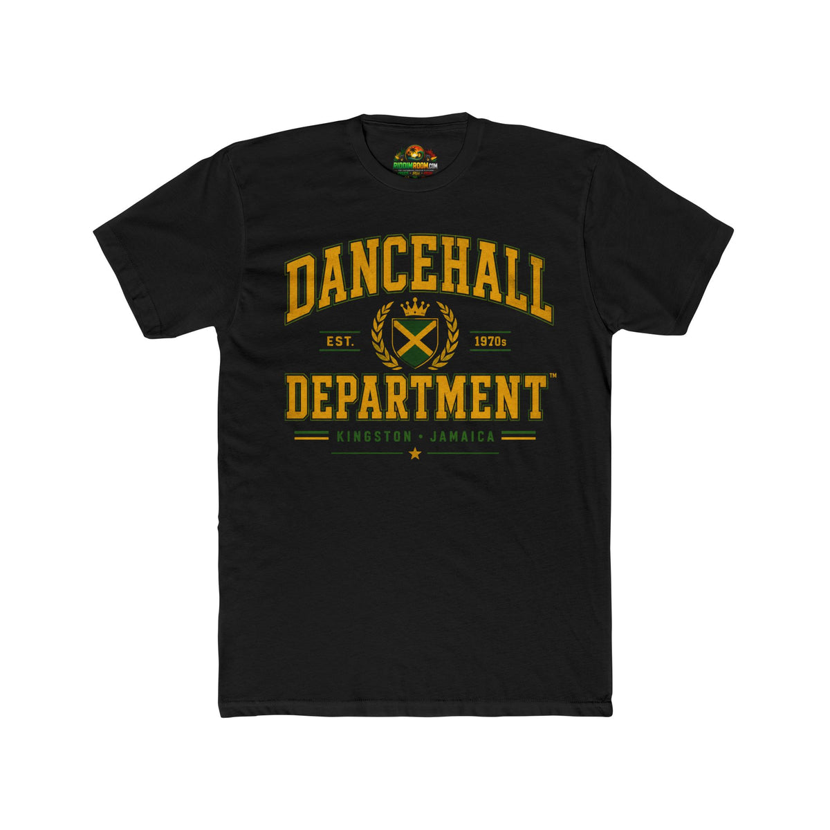 Dancehall Department - RiddimRoom solid black Caribbean culture t-shirt