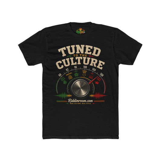 Tuned To The Culture - RiddimRoom solid black Caribbean culture t-shirt