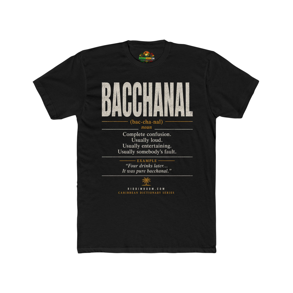Bacchanal T-Shirt - RiddimRoom solid black Caribbean culture t-shirt