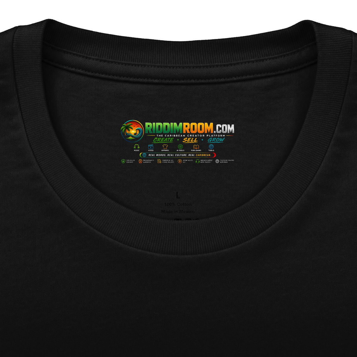 Riddim Supply Co. Classic Logo Tee — RiddimRoom Caribbean culture t-shirt, product photo 4