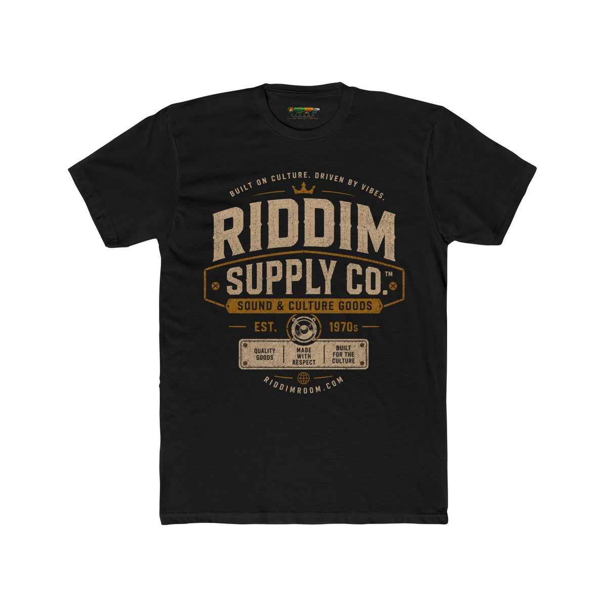 Riddim Supply Co. Classic Logo Tee - RiddimRoom solid black Caribbean culture t-shirt