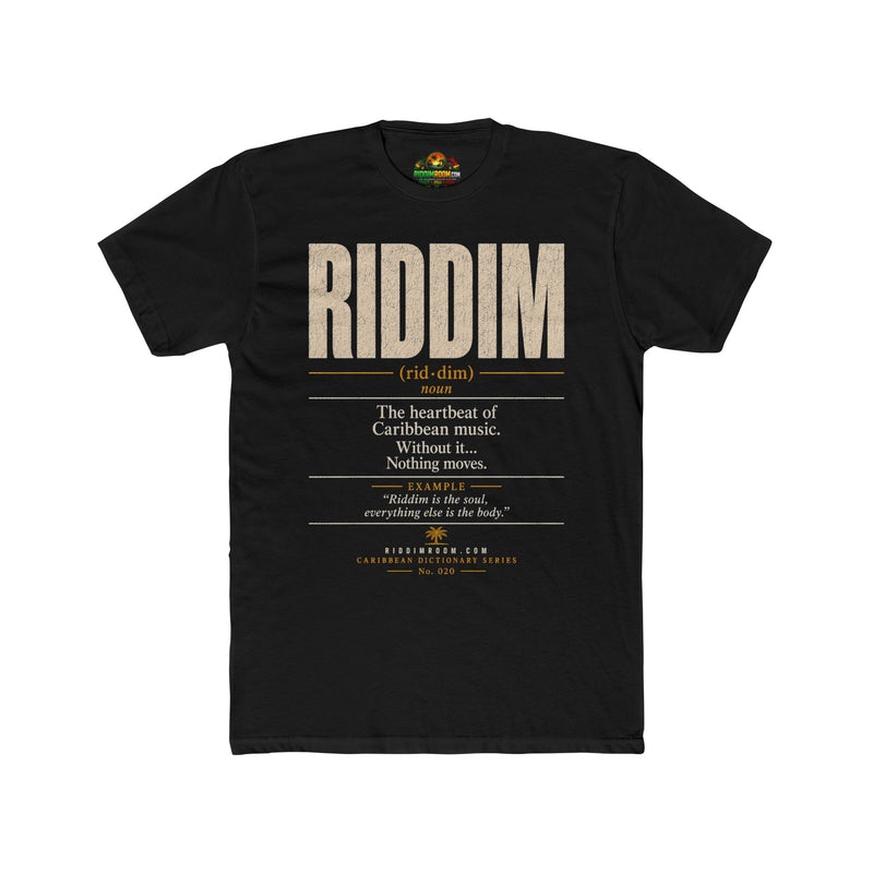Riddim - The Heartbeat of Caribbean Music T-Shirt - RiddimRoom solid black Caribbean culture t-shirt