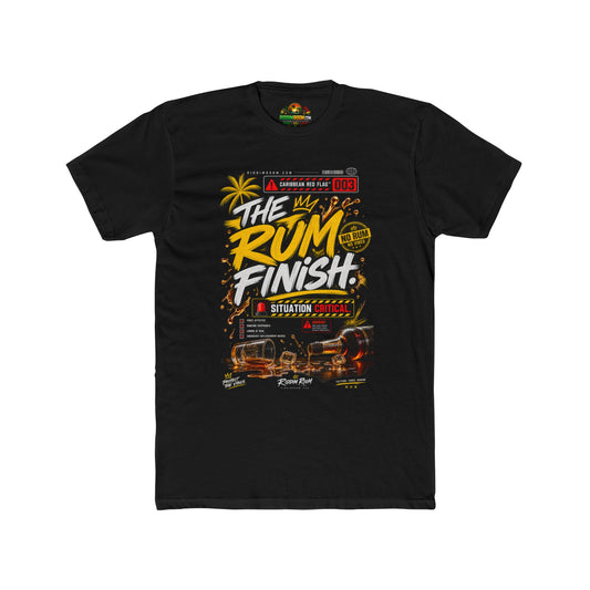 Caribbean Red Flags - The Rum Finish - RiddimRoom solid black Caribbean culture t-shirt