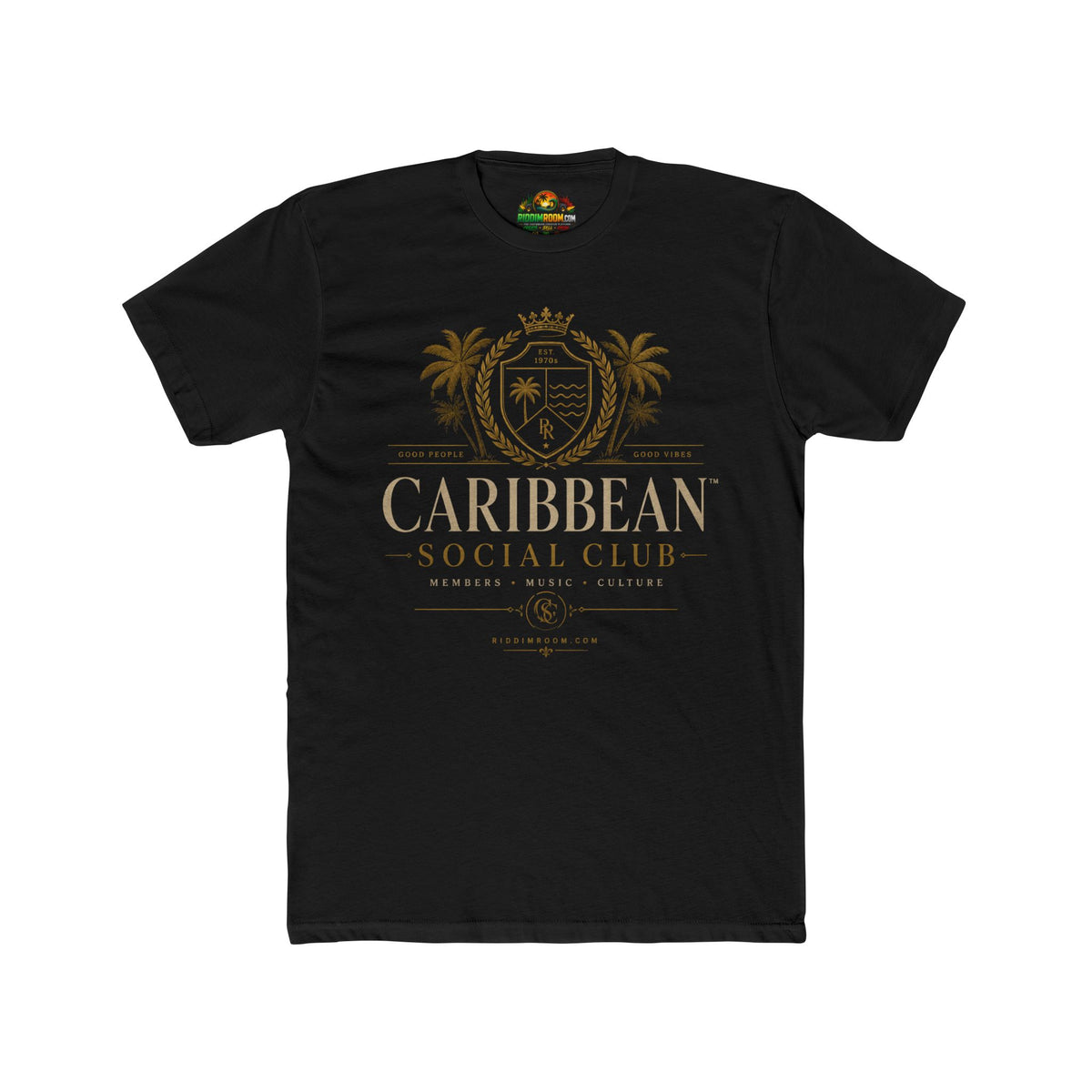 Caribbean Social Club - RiddimRoom solid black Caribbean culture t-shirt