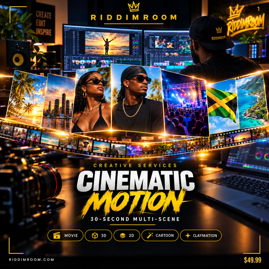RiddimRoom Cinematic Motion – 30-second multi-scene animation with cinematic styles, $49.99