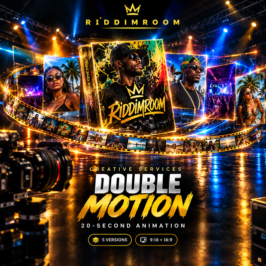 RiddimRoom Double Motion – 20-second premium animation, 5 versions delivered, $29.99