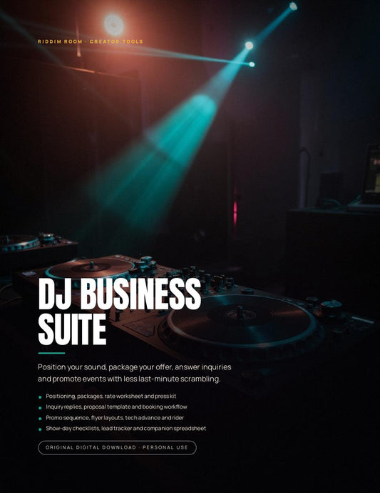 DJ Business Suite | Booking, Packages, EPK & Forms (Printable + Editable) | RiddimRoom