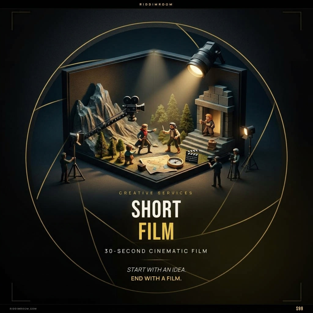 RiddimRoom Short Film – 30-second cinematic short film service, $99