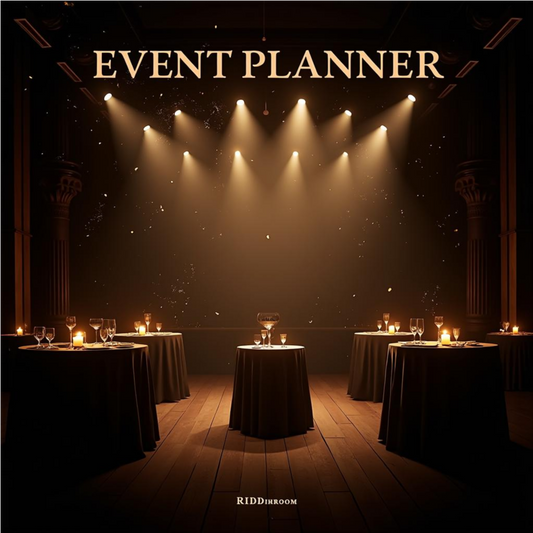 Cover artwork for Event Planner – Printable & Digital GoodNotes PDF — RiddimRoom printable digital download