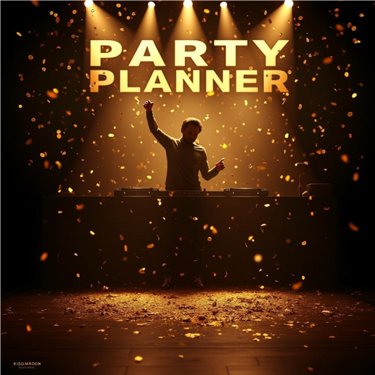 Cover artwork for Party Planner – Printable & Digital GoodNotes PDF — RiddimRoom printable digital download