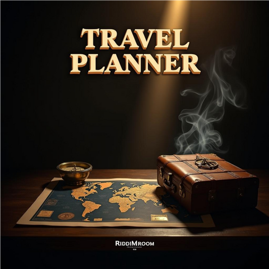 Cover artwork for Travel Planner – Printable & Digital GoodNotes PDF — RiddimRoom printable digital download