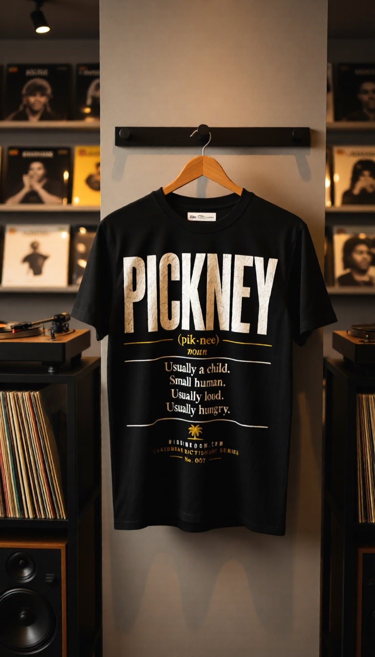 Pickney Caribbean Dictionary t-shirt, lifestyle photo
